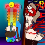 anthro arcade_machine autotitfuck balls bdsm big_balls bondage bound breast_play breasts cock_and_ball_torture erotic_arcade_machine genital_torture genitals gynomorph hammer huge_balls hyper hyper_balls hyper_genitalia intersex masturbation penetration penile penile_masturbation public_use sledgehammer solo tools urethral urethral_penetration bodohcibai bovid caprine demon goat mammal 1:1