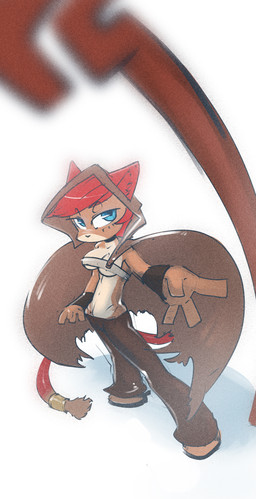 4_fingers anthro blue_eyes breasts cloak clothed clothing female fingers hair red_hair simple_background solo standing white_background ratcha felid mammal 2021 absurd_res digital_media_(artwork) hi_res