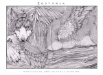 ambiguous_form eustyria feathered_wings feathers female lying nude plant solo tree wings wood alectorfencer avian canid canine hybrid mammal 2007 line_art monochrome