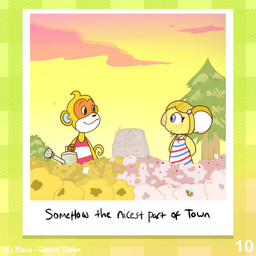 accessory ambiguous_feral ambiguous_gender antennae_(anatomy) anthro beads bent_arm big_ears big_nose black_eyes blonde_hair blue_inner_ear blue_stripes blue_wings button_(fastener) closed_smile clothed clothed_anthro clothed_female clothed_male clothing cloud dress evening evergreen_tree eye_contact eyelashes female female_anthro feral flower flower_field fluffy_ears freckles fur group hair hair_accessory hair_beads hands_behind_back happy holding_object holding_watering_can larger_anthro larger_male light lips looking_at_another male male_anthro mouth_closed multicolored_body multicolored_clothing multicolored_dress multicolored_fur no_pupils number photo pine_tree pink_cloud pink_flower pink_lips plant red_clothing red_freckles red_shirt red_stripes red_tank_top red_topwear shirt short_hair shrub size_difference sky smaller_ambiguous smaller_anthro smaller_female smaller_feral smile smiling_at_another standing stinger stripes tail tank_top text thin_eyebrows title tombstone topwear tree trio watering_can white_clothing white_dress wings yellow_flower yellow_sky yellow_tail cookieboy011 animal_crossing nintendo alice_(animal_crossing) simon_(animal_crossing) ambient_arthropod ambient_bee ambient_insect arthropod bee haplorhine hymenopteran insect koala mammal marsupial monkey primate vombatiform 1:1 2022 artist_name colored digital_drawing_(artwork) digital_media_(artwork) english_description english_text lighting shaded