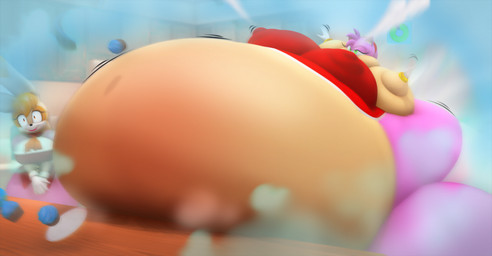 anthro belly belly_expansion big_belly big_breasts big_butt bloated blue_gas body_inflation breast_expansion breasts burping butt butt_expansion cheek_bulge clothing cupcake dialogue duo expansion fart fart_cloud fart_fetish female female_farting food fruit gameplay_mechanics gas gassy huge_belly huge_breasts huge_butt hyper hyper_belly hyper_breasts hyper_butt hyper_fart hyper_inflation immobile ineffective_clothing inflation kitchen morbidly_obese morbidly_obese_female motion_lines nipple_outline obese obese_female overweight overweight_female plant text weight_gain cindablimp sega sonic_the_hedgehog_(series) amy_rose vanilla_the_rabbit eulipotyphlan hedgehog lagomorph leporid mammal rabbit 2025 3d_(artwork) digital_media_(artwork) hi_res source_filmmaker_(artwork)