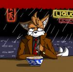 anthro clothing coat food fur hair male necktie neonlights simple_background solo topwear trenchcoat xxtheoneguyxx blade_runner sega sonic_the_hedgehog_(series) miles_prower rick_deckard canid canine fox mammal 2016 crossover