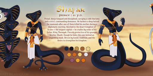 angry anthro apode confident desert egyptian flirting gold_accessory happy jewelry khopesh legless male melee_weapon prince royalty sad serpentine solo sword weapon owl_light cobra draconcopode naga reptile scalie snake hi_res model_sheet