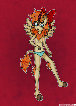 accessory anthro blue_clothing blue_panties blue_underwear bow_panties bow_ribbon bow_underwear clothing colored_edge_panties colored_edge_underwear female flat_chested freckled_face freckles hair hair_accessory hair_bow hair_ribbon horn looking_at_viewer nipples open_mouth panties ribbons scales short_hair smile smiling_at_viewer solo spread_legs spread_wings spreading tail underwear wings young blossomblaze hasbro my_little_pony blossomblaze_(character) fan_character equid equine horse kirin_(mlp) mammal pony absurd_res hi_res