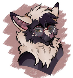 anthro black_tongue eyewear fluffy_mane freckled_face freckles fur glasses grey_body grey_fur male mane markings multicolored_body multicolored_fur neck_tuft pink_eyewear pink_glasses pink_nose simple_background solo spot_freckles spots spotted_body spotted_cheeks spotted_ears spotted_face spotted_fur spotted_tongue tongue tongue_out tuft wearing_glasses white_body white_fur yellow_eyes chirxpteras chiro_(chirxpteras) bat mammal megabat headshot_portrait hi_res icon portrait