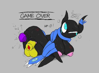 anal anal_penetration bodily_fluids breasts bruised dazed dildo dildo_fellatio dildo_in_ass dildo_insertion double_penetration duo female forced forced_insertion game_over gameplay_mechanics horn male object_in_ass pain penetration scarf sex_toy sex_toy_fellatio sex_toy_in_ass sex_toy_insertion simple_background tears text vaginal vaginal_penetration squitoo third-party_edit trinitroid apathy_(squitoo) nihil_(squitoo) humanoid imp 2023 2025 color_edit colored english_text hi_res
