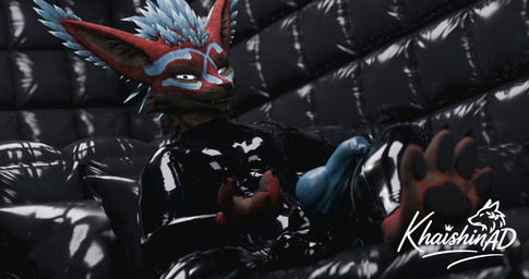abs animal_genitalia animal_penis ankh anthro armwear balls beckoning black_latex blue_body blue_eyes blue_fur blue_penis brown_body brown_fur brown_sheath canine_genitalia canine_penis clothed clothing egyptian erection first_person_view fur genitals gesture glistening glistening_body hair inviting latex latex_armwear latex_clothing latex_legwear latex_skinsuit legwear looking_at_viewer lying male multicolored_body multicolored_fur multicolored_hair muscular muscular_male padded_room penile penis red_body red_fur reflection sheath skinsuit solo tail tight_clothing khaishin isaacjexo jex rexouium 256:135 3d_(artwork) 4k absurd_res digital_media_(artwork) hi_res