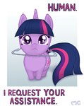 :c caption chibi clothes_hanger dialogue female feral fur hair horn looking_at_viewer purple_body purple_eyes purple_fur purple_hair solo stuck text mcponyponypony friendship_is_magic hasbro human_i_request_your_assistance_(meme) my_little_pony mythology twilight_sparkle_(mlp) equid equine mammal mythological_creature mythological_equine unicorn 2014 digital_drawing_(artwork) digital_media_(artwork) english_text