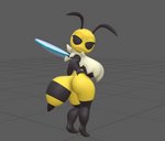 antennae_(anatomy) anthro arthropod_abdomen back_boob big_breasts big_butt biped black_body bouncing_breasts breasts butt butt_slap female fluffy insect_wings jiggling neck_tuft nipples non-mammal_breasts role-playing_game shaking_butt short_stack side_boob slap slapping_own_butt slapping_self slightly_chubby thick_thighs tuft wings yellow_body forbiddenknights2 bug_fables moonsprout_games vi_(bug_fables) apis_mellifera arthropod bee honey_bee hymenopteran insect 3d_(artwork) 3d_animation animated digital_media_(artwork) short_playtime