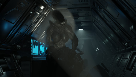big_breasts breasts dark eyeless female science_fiction sitting smile smiling_at_viewer solo spacecraft tail teeth vehicle asuros nes67911_(modeler) alien_(franchise) alien xenomorph 16:9 3d_(artwork) digital_media_(artwork) hi_res widescreen