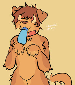 anthro arm_tuft belly blue_penis brown_hair brown_nose cheek_tuft chest_tuft claws collar countershade_belly countershade_hands countershade_snout countershading disembodied_penis elbow_tuft face_fucking facial_tuft featureless_crotch fellatio floppy_ears folded_ears front_view fur fur_tuft genitals hair heart_nose heart_symbol hip_tuft humanoid_genitalia humanoid_penis irrumatio male narrowed_eyes nude oral penile penis penis_in_mouth pink_collar pink_eyes raised_arms sex skinny snout solo squint tail tail_motion tail_tuft tailwag tan_body tan_fur text tuft chemicalcreature canid canine canis domestic_dog mammal 2026 animated artist_name digital_media_(artwork) frame_by_frame hi_res loop signature watermark trans_(lore) trans_man_(lore)