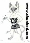 3_toes anthro barefoot biped breasts claws desiree_lee digitigrade domestic_cat feet felid feline felis female james_m_hardiman mammal siamese sketch solo spice_ming toes traditional_media_(artwork)