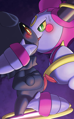 blush bodily_fluids cheek_spots duo erection eye_contact frottage genitals green_eyes horn kissing looking_at_another male male/male multicolored_body open_mouth penile penis penises_touching pupils purple_body sex sweat tongue white_pupils yellow_sclera katahane3 nintendo pokemon generation_6_pokemon generation_7_pokemon hoopa hoopa_(confined) humanoid legendary_pokemon marshadow pokemon_(species) 5:8 hi_res