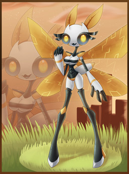 antennae_(anatomy) anthro big_eyes border breasts clothed clothing eyelashes female legwear looking_at_viewer machine membrane_(anatomy) membranous_wings open_mouth simple_background solo stockings tail thigh_highs toony topwear wings warlocke mothbot_(vonjungle) arthropod humanoid insect lepidopteran moth robot absurd_res digital_media_(artwork) hi_res