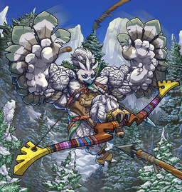 anthro archer big_muscles forest huge_muscles hyper hyper_muscles male muscular muscular_male outside plant solo striated_muscles tree vein veiny_muscles wings csfoxy nintendo the_legend_of_zelda tulin_(tloz) avian rito hi_res