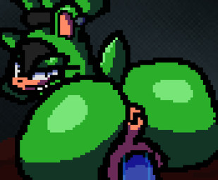 anthro anthro_penetrated anus big_butt bodily_fluids bottomless bouncing_butt butt clothed clothing dildo dildo_insertion female fur genital_fluids genitals green_body green_fur green_hair hair looking_at_viewer looking_back penetration plump_labia rear_view riding_toy sex_toy sex_toy_insertion shortstack smug solo tongue tongue_out vaginal vaginal_fluids vaginal_penetration vulva neyusleep idw_publishing sega sonic_the_hedgehog_(comics) sonic_the_hedgehog_(idw) sonic_the_hedgehog_(series) surge_the_tenrec afrosoricid mammal tenrec animated digital_media_(artwork) pixel_(artwork) pixel_animation