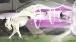 duo fangs female feral kick male signpost teats teeth udders white_body yeet diamondbackdrake mythology avian equid equine gryphon horse mammal mythological_avian mythological_creature 16:9 digital_media_(artwork) hi_res meme watermark widescreen