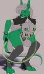 anthro areola biped breasts claws countershade_tail countershading eyebrows female green_body hair holding_object multi_breast nipple_analogue pasties smile solo tail escuinclita cc-by-nc-nd creative_commons sabre_(nwazet) kangaroo macropod mammal marsupial 3:5 absurd_res hi_res