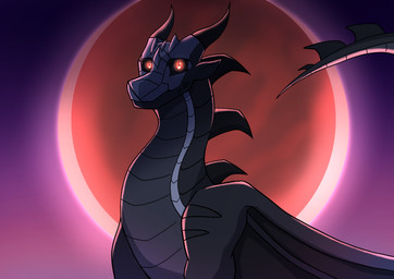 black_body black_scales eclipse feral foreshadow_(dragokaizer) male moon multicolored_body red_eyes scales solo spikes spikes_(anatomy) white_body white_scales wings dragokaizer666 mythology wings_of_fire fan_character dragon mythological_creature mythological_scalie nightwing_(wof) scalie absurd_res hi_res