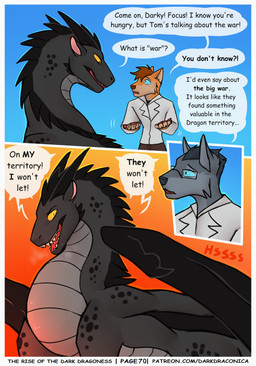 3_panel_comic angry anthro black_body black_horn black_scales black_spikes blue_eyes bold_text bottomwear breath brown_hair clothed clothing coat dialogue eye_contact eyewear female feral fur glasses grey_body grey_fur grey_hair group hair hissing horn looking_at_another male neck_spikes page_number palms_up pants pawpads pointy_speech_bubble rectangular_glasses scales speech_bubble talking_feral text topwear trio ventral_scales white_clothing white_coat white_topwear wings yellow_eyes darkdraconica european_mythology mythology darky_(darkdraconica) dave_(darkdraconica) tom_(darkdraconica) canid canine canis dragon fox mammal mythological_creature mythological_scalie scalie western_dragon wolf absurd_res comic english_text hi_res multiple_scenes url