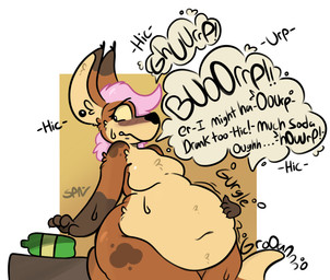 anthro belly bloated burping female overweight overweight_anthro overweight_female solo stuffing tail springy_ness spring_(springy_ness) kangaroo macropod mammal marsupial 2025 absurd_res digital_media_(artwork) hi_res
