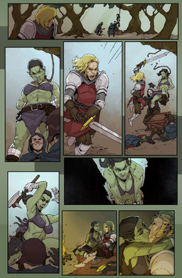 armor athletic axe black_hair blonde_hair blood bodily_fluids breasts campfire clothing death deep_kiss duo execution fantasy female french_kissing green_body green_skin hair hug imminent_hanging interspecies killing kissing male medieval medium_breasts melee_weapon muscular muscular_female mutton_chops noose not_furry outside plant rescue robe romantic romantic_ambiance romantic_couple sword tree weapon white_body white_skin cheese-ter human humanoid mammal orc absurd_res hi_res story
