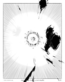 ball_of_light border bright_light explosion flying_debris radial_speed_lines shrapnel simple_background speed_lines white_background zero_pictured sharkinthepark 2025 4:5 absurd_res comic greyscale hi_res monochrome