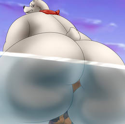 against_surface anthro big_butt butt duo facesitting looking_back male male/male on_glass scar scarf sitting_on_another slightly_chubby slightly_chubby_anthro slightly_chubby_male smile smirk smug camp14 epic_games fortnite fennix_(fortnite) polar_patroller bear canid canine fox mammal polar_bear red_fox true_fox ursine absurd_res hi_res
