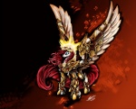 alternate_species armor blue_eyes feathered_wings feathers female feral furgonomics gold_(metal) hair halo horn horshoes jewelry laurel_wreath pauldron pendant pendent_seal platemail ponification princess quadruped red_hair royalty silver_(metal) solo tail wax_seal white_body white_feathers wing_armor wings europamaxima friendship_is_magic hasbro my_little_pony mythology warhammer_(franchise) warhammer_40000 emperor_of_mankind lauren_faust_(character) equid equine mammal mythological_creature mythological_equine winged_unicorn 2012 absurd_res hi_res signature