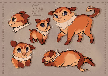 belly big_belly blue_eyes broken_tooth brown_body brown_fur carnivorous cheek_tuft creature_design facial_tuft fangs female feral fluffy fluffy_tail fur group neck_tuft orange_body orange_fur pink_nose pregnant pregnant_female pregnant_feral sketchy sleeping species_design species_sheet standing tail tan_body tan_fur teeth thin_tail tuft whiskers conditional_dnp nikoyishi unknown_species 2025 absurd_res hi_res sketch sketch_page