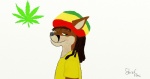 anthro clothing dreadlocks drugs green_eyes male marijuana marijuana_leaf rasta simple_background solo stoned substance_intoxication white_background stonedfox canid canine fox mammal digital_media_(artwork) microsoft_paint_(artwork) source_request