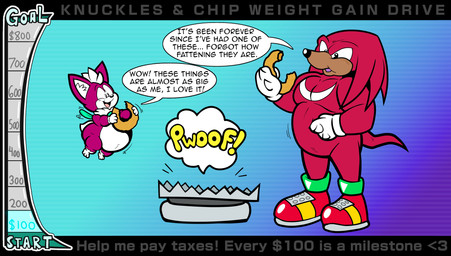 anthro back_wings belly black_nose brown_mouth brown_snout capsule clothing dialogue eating flying food footwear fur gloves hand_spike handwear inner_ear_fluff male multicolored_body multicolored_fur onion_rings overweight overweight_anthro overweight_male purple_body purple_fur quills_(anatomy) red_clothing red_footwear red_quills red_shoes shoes snout speech_bubble spikes spikes_(anatomy) stripes stuffing teal_wings text tuft weight_gain white_belly white_body white_clothing white_fur white_gloves white_handwear white_inner_ear white_inner_ear_fluff white_mouth wings yellow_stripes floofyboyetime sega sonic_the_hedgehog_(series) sonic_unleashed chip_(sonic) knuckles_the_echidna ambiguous_species canid canine canis chihuahua domestic_dog echidna gaia mammal monotreme toy_dog absurd_res english_text hi_res