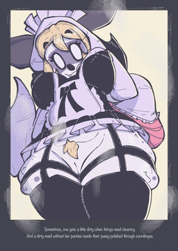 anthro bottomless bottomwear clothed clothing female freckles furgonomics genitals gloves handwear legwear maid_uniform miniskirt musk pubes rat_tail simple_background skirt smile smiling_at_viewer solo tail tail_clothing tail_sleeve text thick_thighs uniform upskirt vulva wide_hips sh1vss atlyss sally_(atlyss) american_opossum chang_(atlyss) mammal marsupial absurd_res english_text hi_res