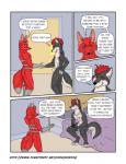 animal_genitalia anthro balls bed dialogue duo fully_sheathed fur furniture genitals gesture hair handshake male nude penis piercing red_body red_fur red_hair sheath sitting smile smirk tattoo text sunitai matt_(wackyfox26) seamus_o_tuathail canid canine canis fox mammal wolf 2015 comic digital_media_(artwork) english_text hi_res url