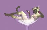 alcohol anthro beverage breasts cocktail digital_media_(artwork) domestic_cat felid feline felis female furlana hi_res looking_at_viewer mammal nipple_dip nipples nude open_mouth shaded siamese smile solo