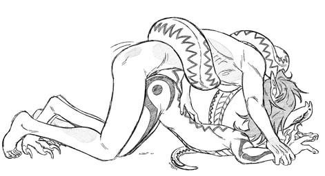 ambiguous_penetration anthro arched_back claws coiling duo female female_anthro forked_tongue humanoid_on_humanoid humanoid_penetrated humanoid_penetrating humanoid_penetrating_humanoid humanoid_pointy_ears interspecies long_claws long_tail male male/female male_humanoid penetration pointy_ears sex side_view tail thick_tail tongue tongue_out mitery22 yussa_(mitery22) african_viper elf gaboon_viper human humanoid mammal reptile scalie snake viper yuan-ti_abomination hi_res sketch