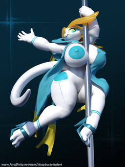 anthro big_breasts breasts female nipples non-mammal_breasts non-mammal_nipples pole solo stripper_pole tail text idsaybucketsofart mythology aijou dragon jou mythological_creature mythological_scalie scalie 3:4 3d_(artwork) digital_media_(artwork) hi_res url