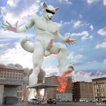 anthro balls building building_destruction car city city_destruction debris destruction dominant feet fire genitals humanoid_genitalia humanoid_penis macro male micro muscular muscular_anthro muscular_male penile penis rampage smoke solo stomping vehicle bigkami canid canine mammal 1:1 2024 3d_(artwork) blender_(artwork) digital_media_(artwork) hi_res