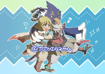 anthro arm_around_shoulders blue_body blue_eyes blue_feathers blush chibi duo feathers humanoid_pointy_ears male pointy_ears scar toto0azma breath_of_the_wild nintendo the_legend_of_zelda link revali avian humanoid hylian rito