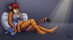 anthro astra_militarum barefoot bottomwear bra breasts clothing dog_tags feet female fur hair humanoid_feet imperial_guard midriff multicolored_body multicolored_fur orange_body orange_fur pajamas pillow plantigrade plushie red_hair scar shorts solo sports_bra stripes two_tone_body two_tone_fur underwear white_body white_fur heresy_(artist) warhammer_(franchise) warhammer_40000 faith_(heresy) canid canine canis felid felinid mammal pantherine tiger wolf 16:9 2018 digital_media_(artwork) full-length_portrait hi_res portrait shaded widescreen