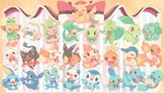 >_< >o< accessory ambiguous_gender back_bulb back_plant blush bodily_fluids bow_(feature) bow_accessory bow_tie bulbasaur charmander chespin chikorita chimchar crying cyndaquil decorated_bow eating elemental_creature eyes_closed fanned_tail_tip fennekin feral fire flora_fauna froakie generation_1_pokemon generation_2_pokemon generation_3_pokemon generation_4_pokemon generation_5_pokemon generation_6_pokemon generation_7_pokemon generation_8_pokemon grookey group head_leaf head_sprout large_group leaf litten mudkip mugita_konomi neck_bow nintendo one_eye_closed oshawott pikachu piplup plant pokeball pokemon pokemon_(species) popplio ribbons rowlet scorbunny sleeping snivy sobble sprout_(plant) squirtle starter_trio surprised_expression tears tepig tongue tongue_out torchic totodile treecko turtwig twig wink