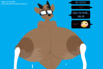 anthro big_breasts blue_background blue_eyes bodily_fluids bouncing_breasts breasts brown_body dialogue dripping dripping_breasts dripping_milk excessive_lactation eyewear female front_view genitals glasses hair horn huge_breasts hyper hyper_breasts hyper_lactation hyper_nipples innie_pussy lactating looking_down milk nervous nipples nude pussy simple_background solo standing text schwoo skullman777 shelly_(skullman_777) bovid caprine goat mammal 2021 animated artist_collaboration digital_media_(artwork) hi_res high_framerate lineless loop no_sound short_playtime watermark webm