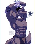 abs anthro barazoku biceps big_biceps big_muscles big_pecs black_body black_clothing black_nose black_underwear claws clothing cute_fangs eyewear flexing fur glasses hair logo long_tail looking_down male manly muscular muscular_anthro muscular_legs muscular_male muscular_thighs pecs simple_background solo tail teeth thick_thighs underwear white_background white_body white_fur voidfoxtamcin tamcin_(voidfoxtamcin) canid canine hybrid mammal werecanid werecanine werecreature werefox 2024 4:5 absurd_res artist_logo artist_name colored digital_drawing_(artwork) digital_media_(artwork) hi_res