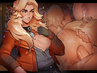 anal anal_penetration blonde_hair bodily_fluids breasts butt clothed clothing collar cum cum_in_ass cum_inside duo ear_piercing ear_ring eyelashes female female_focus female_humanoid female_penetrated freckled_butt freckled_face freckles genital_fluids genitals hair human_on_humanoid human_penetrating human_penetrating_humanoid humanoid_focus humanoid_penetrated inner_ear_fluff interspecies jacket lips male male/female male_penetrating male_penetrating_female open_clothing open_jacket open_topwear penetration penile penile_penetration penis_in_ass piercing pubes puckered_anus ring_piercing sex smile tail tail_grab topwear tuft undressing vulva fluffydango deadlock_(game) mythology valve lilah_silver animal_humanoid canid canid_humanoid canine canine_humanoid human humanoid mammal mammal_humanoid mythological_canine mythological_creature werecanid werecanine werecreature werewolf wolf_humanoid 4:3 hi_res