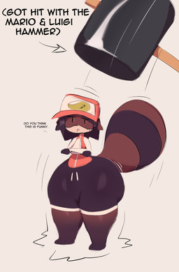 anthro barefoot big_butt black_hair bottom_heavy bottomwear brown_body brown_fur butt clothed clothed_anthro clothed_male clothing crossed_arms dialogue ears_down feet femboy fur hair hammer hat headgear headwear huge_hips humor jacket male male_anthro markings pivoted_ears short_hair shorts shortstack shortstack_male slapstick solo striped_markings striped_tail stripes tail tail_markings talking_to_viewer text thick_thighs tools topwear wide_hipped_anthro wide_hipped_male wide_hips kkoart kk_(kkoart) canid canine mammal raccoon_dog tanuki 2024 colored digital_drawing_(artwork) digital_media_(artwork) english_text hi_res