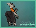 anthro big_butt black_bottomwear black_clothing black_eyes black_pants blue_nails blue_sclera border bottomwear butt butt_jiggle claws clothing colored_nails countershade_feet countershade_hands countershading feet female female_anthro fur green_background green_border grey_body grey_ears grey_face grey_feet grey_fur grey_hands grey_inner_ear huge_butt jiggling kick nails orange_clothing pants pose reverse_countershading simple_background solo sprite_animation sprite_art thick_thighs wide_hipped_anthro wide_hipped_female wide_hips jg_genesiskeys stone_(jg_genesiskeys) domestic_cat felid feline felis mammal 2023 animated low_res