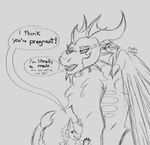 anthro duo female feral intersex intersex/male male male/female speech_bubble text nodraconian mythology bardou_(nodraconian) jear_(jear3073) dragon mythological_creature mythological_scalie novabeast scalie absurd_res hi_res sketch