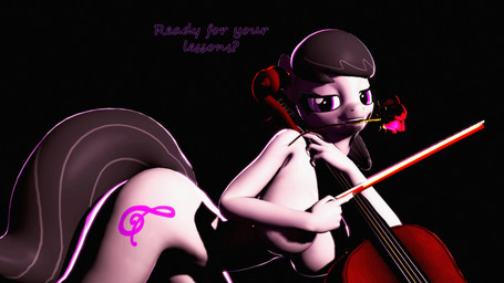 anthro anthrofied bedroom_eyes big_breasts big_butt black_background black_hair black_tail bowed_string_instrument breasts bubble_butt butt cello convenient_censorship curvy_figure cutie_mark dialogue eyelashes female fingers flower flower_in_mouth fluffy fluffy_tail fur grey_body grey_fur hair hourglass_figure long_tail looking_at_viewer musical_instrument narrowed_eyes nude plant purple_eyes rose_(flower) rose_in_mouth seductive short_hair simple_background small_waist smile solo string_instrument tail talking_to_viewer teeth text thick_thighs wide_hipped_female wide_hips themanwithaquest friendship_is_magic hasbro my_little_pony octavia_(mlp) earth_pony equid equine horse mammal pony 16:9 2022 3d_(artwork) 4k absurd_res digital_media_(artwork) english_text hi_res source_filmmaker_(artwork) widescreen