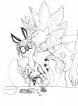 blush clothed clothing duo eyes_closed female hair inner_ear_fluff kissing simple_background tuft dragonweirdo floraverse lily_(floraverse) neon_(floraverse) felid mammal scrapgoat hi_res trans_(lore) trans_woman_(lore)