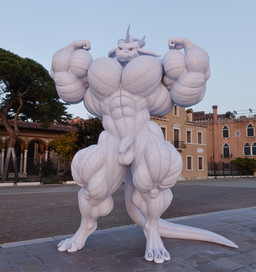 anthro balls big_muscles exhibitionism flexing genitals huge_muscles hyper hyper_muscles male muscular muscular_male nude outdoor_nudity outside penis solo striated_muscles anyveon kobold scalie 3d_(artwork) digital_media_(artwork) hi_res
